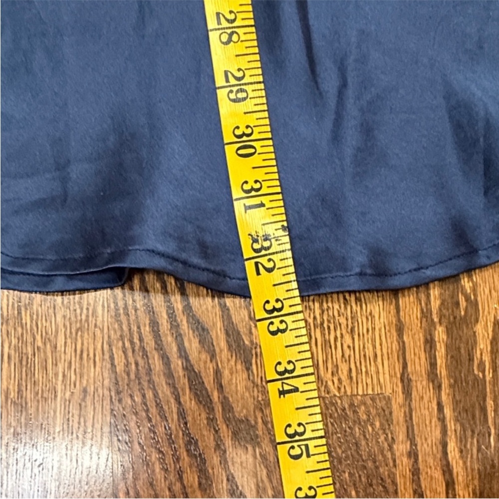 🫐Silk Satin Navy Bias Midi Skirt - Picture 7 of 11